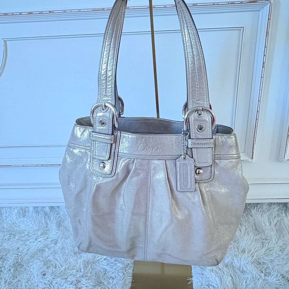 Coach soho pleated leather tote